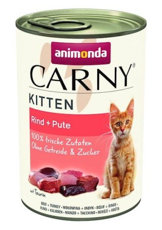 Animonda Animonda Cat Carny Kitten Wołowina + Serca Indyka 400g