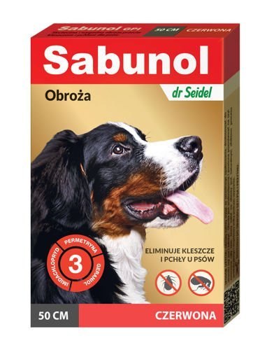 Laboratorium DermaPharm Laboratorium DermaPharm Sabunol Czerwona Obroża Przeciw Pchłom I Kleszczom Dla Psa 50cm