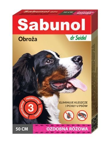 Laboratorium DermaPharm Laboratorium DermaPharm Sabunol Różowa Obroża Przeciw Pchłom I Kleszczom Dla Psa 50cm