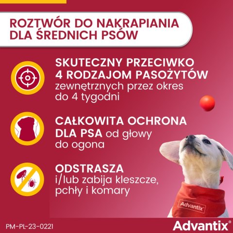 Bayer Bayer Advantix Krople Na Kleszcze I Pchły 4x2,5ml