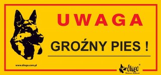 Dingo Dingo Metalowa Tabliczka Ostrzegawcza "Uwaga Groźny Pies"
