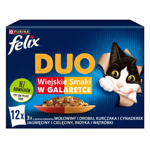 Felix Felix Duo Wiejskie Smaki W Galaretce Z Mięsem 12x85g