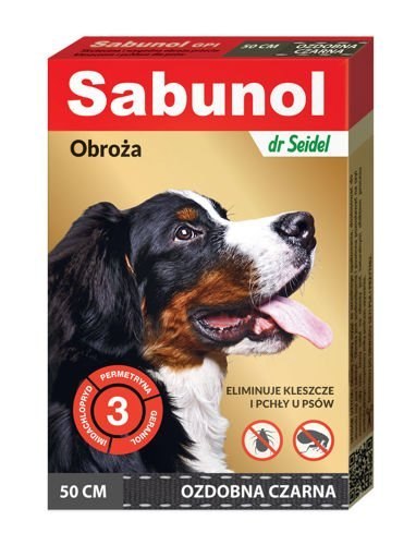Laboratorium DermaPharm Laboratorium DermaPharm Sabunol Czarna Obroża Przeciw Pchłom I Kleszczom Dla Psa 50cm