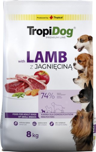 Tropidog Tropidog Premium Adult Small Breeds Z Jagnięciną I Ryżem 8kg