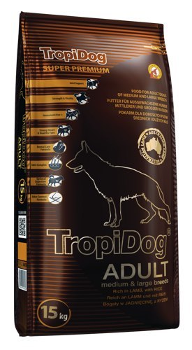 Tropidog Tropidog Super Premium Adult Medium & Large Breed Jagnięcina Z Ryżem 15kg