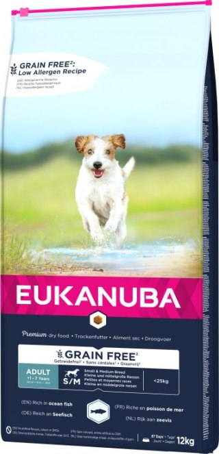 Eukanuba Eukanuba Adult Small&Medium Grain Free Łosoś 12kg