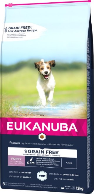 Eukanuba Eukanuba Puppy&Junior Small/Medium Grain Free Łosoś 12kg