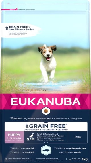 Eukanuba Eukanuba Puppy&Junior Small/Medium Grain Free Łosoś 3kg