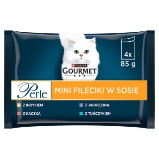 Gourmet GOURMET Perle karma dla dorosłych kotów Mini Fileciki w sosie 4x85g