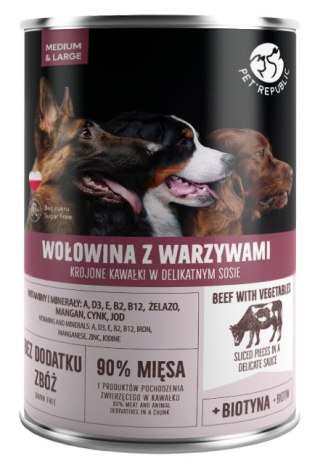 Pet Republic PetRepublic Wołowina Z Warzywami Krojone Kawałki W Delikatnym Sosie 1250g