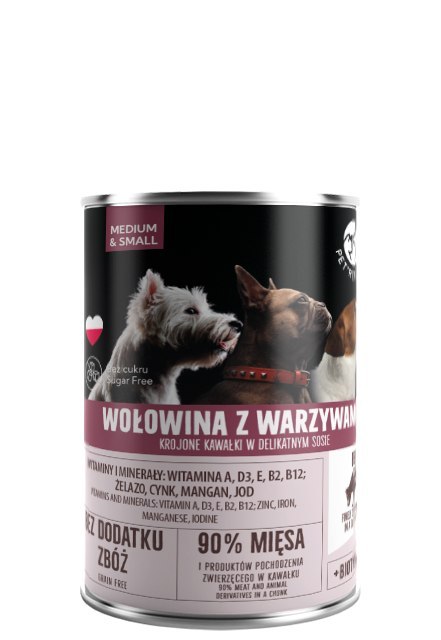 Pet Republic PetRepublic Wołowina Z Warzywami Krojone Kawałki W Delikatnym Sosie 400g