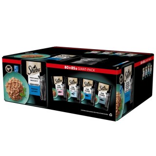 Sheba Sheba Delicacy Rybne Smaki W Galaretce, Z Łososiem, Z Białą Rybą, Z Tuńczykiem, Z Dorszem 80x85g