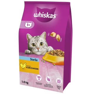 Whiskas WHISKAS Sterile 1,4kg - sucha karma dla kotów po sterylizacji z kurczakiem