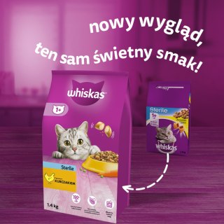 Whiskas WHISKAS Sterile 1,4kg - sucha karma dla kotów po sterylizacji z kurczakiem