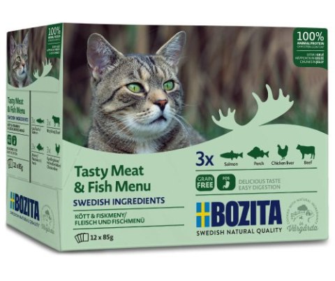 Bozita BOZITA Multibox Mięsne I Rybne Kawałki W Galaretce (12X85g)