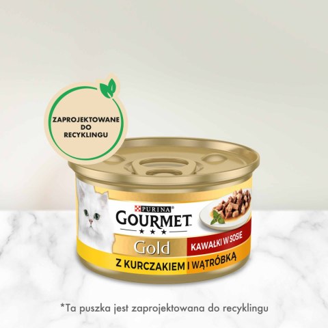 Gourmet Purina Gourmet Gold kurczak/ wątróbka w sosie 85g