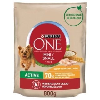 PURINA ONE PURINA ONE Mini Active Kurczak, ryż - sucha karma dla psa - 800g