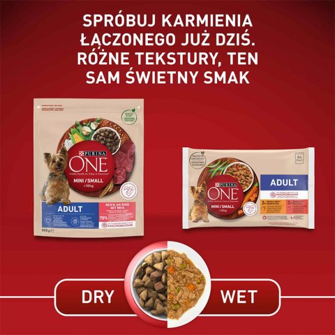 PURINA ONE PURINA ONE Mini Adult Wołowina, ryż - sucha karma dla psa - 800g