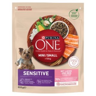 PURINA ONE PURINA ONE Mini Delicate Łosoś, ryż - sucha karma dla psa - 800 g