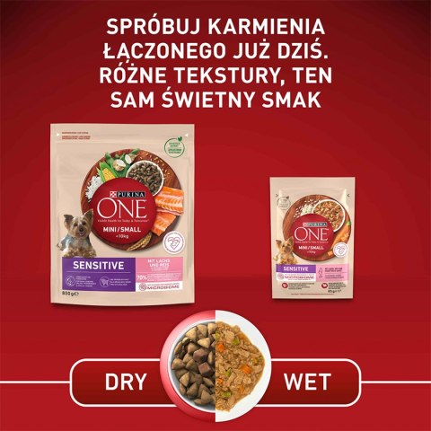 PURINA ONE PURINA ONE Mini Delicate Łosoś, ryż - sucha karma dla psa - 800 g