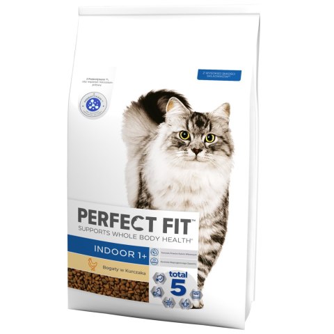 Perfect Fit Perfect Fit™ - sucha karma pełnoporcjowa dla dorosłych kotów niewychodzących, bogata w kurczaka 7kg
