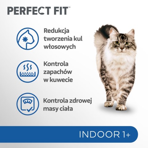 Perfect Fit Perfect Fit™ - sucha karma pełnoporcjowa dla dorosłych kotów niewychodzących, bogata w kurczaka 7kg