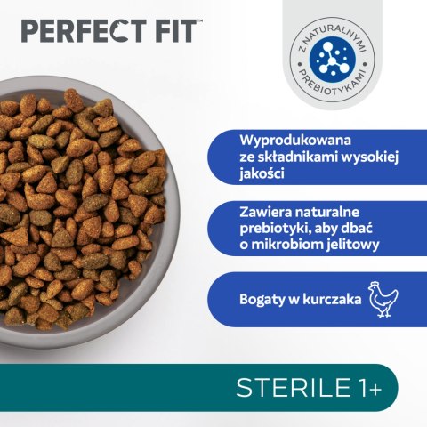 Perfect Fit Perfect Fit™ - sucha karma pełnoporcjowa dla dorosłych kotów po zabiegu kastracji, bogata w kurczaka 7kg