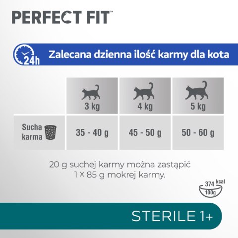Perfect Fit Perfect Fit™ - sucha karma pełnoporcjowa dla dorosłych kotów po zabiegu kastracji, bogata w kurczaka 7kg
