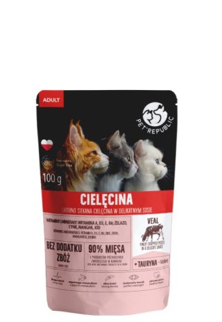 Pet Republic PetRepublic drobno siekane kawałki w delikatnym sosie cielęcina 100g dla kota