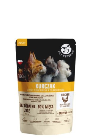 Pet Republic PetRepublic drobno siekane kawałki w delikatnym sosie kurczak 100g dla kota