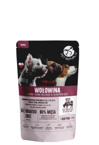 Pet Republic PetRepublic drobno siekane kawałki w delikatnym sosie - wołowina 100g dla psa