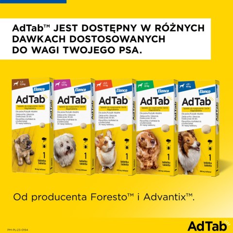 Elanco Elanco AdTab 225mg Tabletka Na Pchły I Kleszcze Dla Psów 5,5-11kg