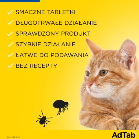 Elanco Elanco AdTab Tabletka Na Pchły I Kleszcze Dla Kotów 2-8kg 48mg