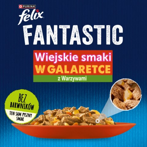 Felix Felix Fantastic W Galaretce Z Kurczakiem I Wołowiną 4x85g