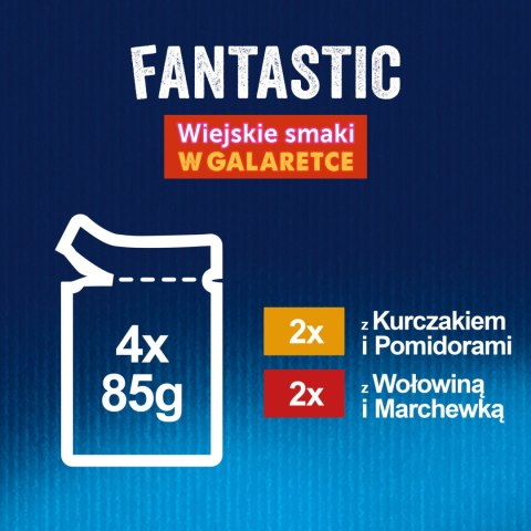 Felix Felix Fantastic W Galaretce Z Kurczakiem I Wołowiną 4x85g