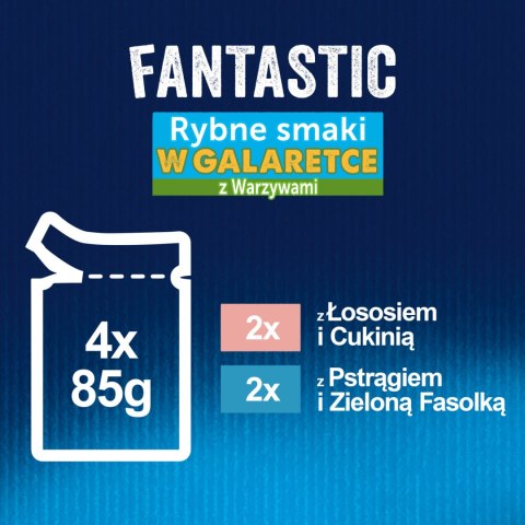 Felix Felix Fantastic Wiejskie Smaki W Galaretce Z Łososiem I Pstrągiem 4x85g