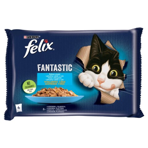 Felix Rybne Smaki W Galaretce Z Łososiem I Gładzicą 4x85g