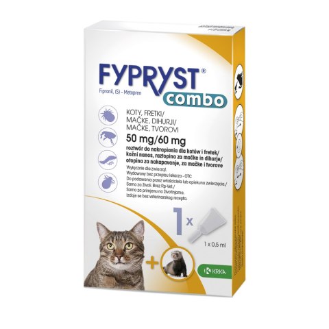 KRKA Krka Fypryst Combo Dla Kota 50mg-60mg/0,5ml 1 Pipeta