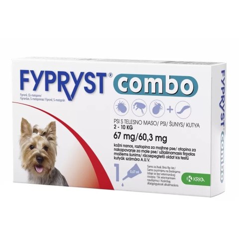 KRKA Krka Fypryst Combo Krople Na Pchły I Kleszcze Dla Psa 2-10kg 67mg/0,67ml 1 Pipeta