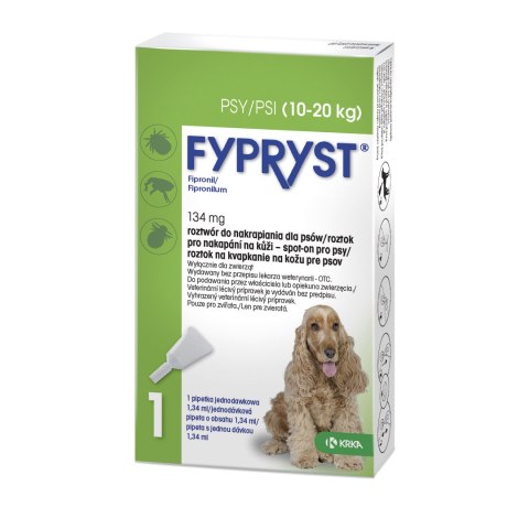 KRKA Krka Fypryst Spot On Krople Dla Psa Na Pchły I Kleszcze 10-20kg 134mg/1,34ml 1 Pipeta