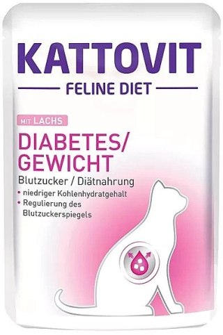 Kattovit Kattovit Diabetes/Gewicht Łosoś 85g