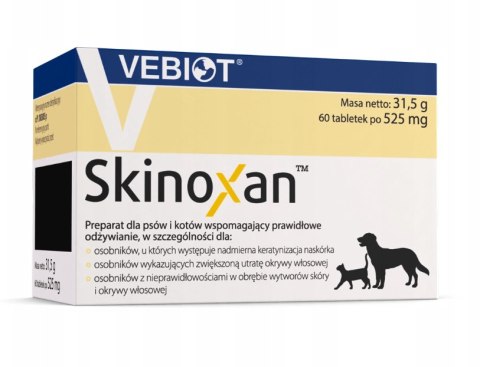 Nutrifarm Sp. z o.o. Vebiot Skinoxan Suplement Dla Psa 60 Tabletek