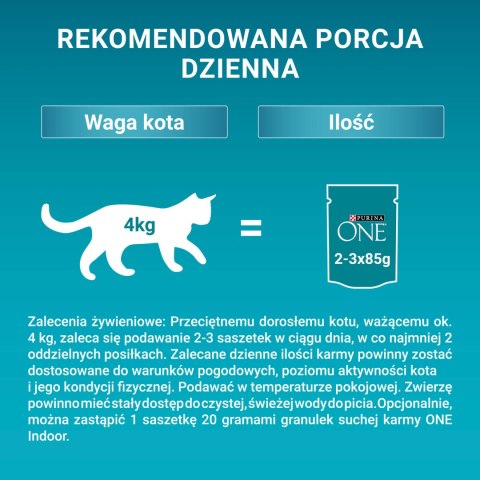 PURINA ONE Purina One Indoor Formula Karma Dla Kota Z Tuńczykiem I Zieloną Fasolką 85g
