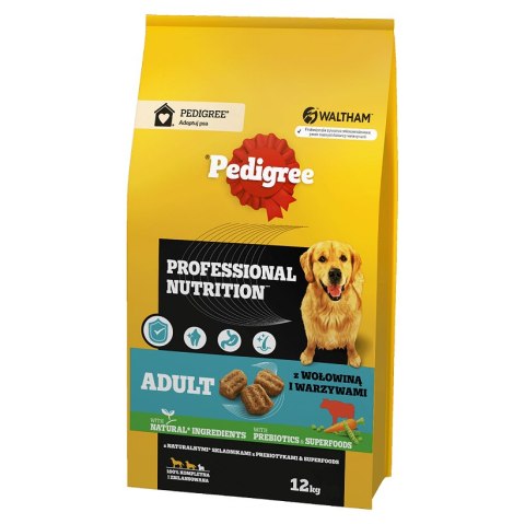 Pedigree Pedigree Professional Nutrition Adult Karma Sucha Dla Psów Wołowina Warzywa 12kg