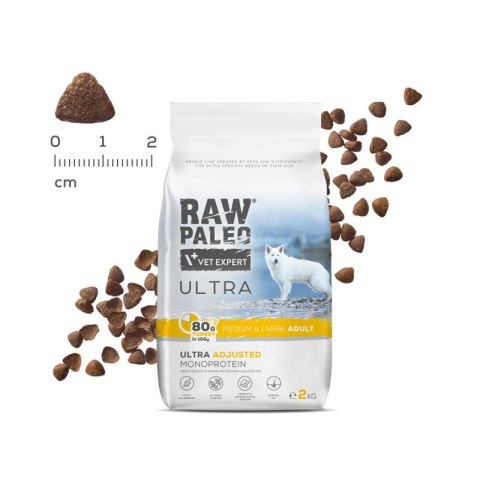 RAW PALEO Vetexpert Raw Paleo Ultra Karma Dla Psów Dorosłych Large Indyk 2kg
