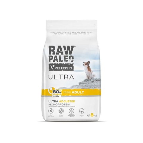 RAW PALEO Vetexpert Raw Paleo Ultra Karma Dla Psów Małych Dorosłych Indyk 8kg