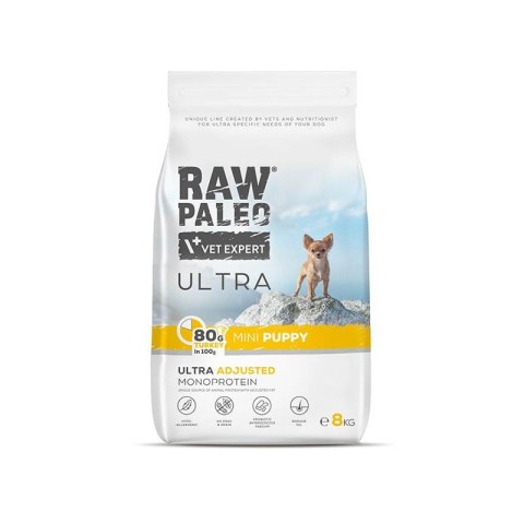 RAW PALEO Vetexpert Raw Paleo Ultra Karma Dla Szczeniąt Małych Ras Indyk 8kg