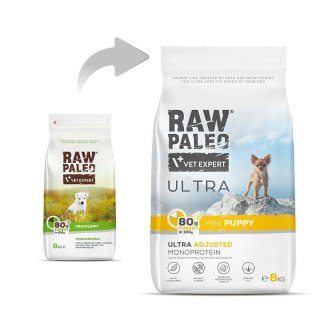 RAW PALEO Vetexpert Raw Paleo Ultra Karma Dla Szczeniąt Małych Ras Indyk 8kg