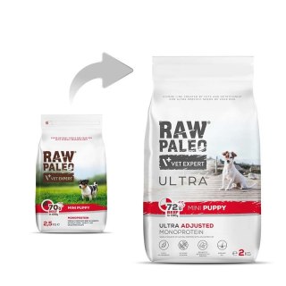 RAW PALEO Vetexpert Raw Paleo Ultra Karma Dla Szczeniąt Mini Wołowina 2kg