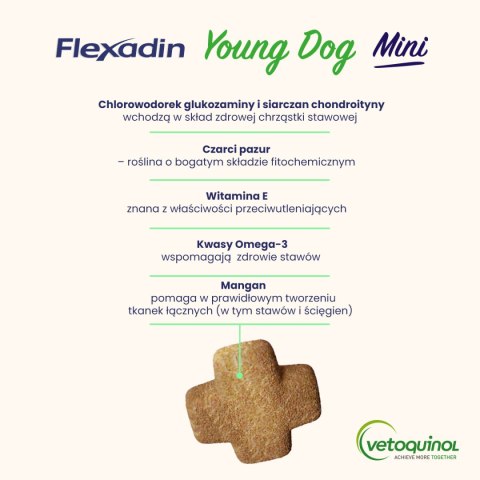 Vetoquinol VETOQUINOL Flexadin Young Dog Mini 60 kąsków